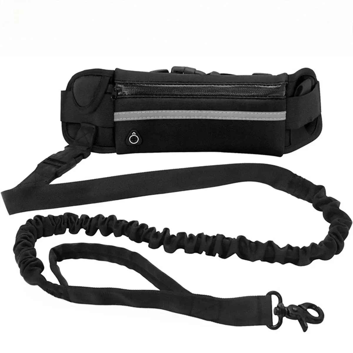 Laisse pour chien main libre de taille noir