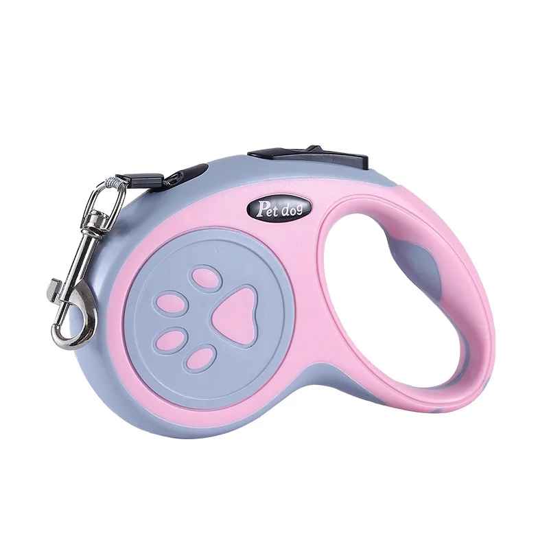 Laisse pour chien retractable rose
