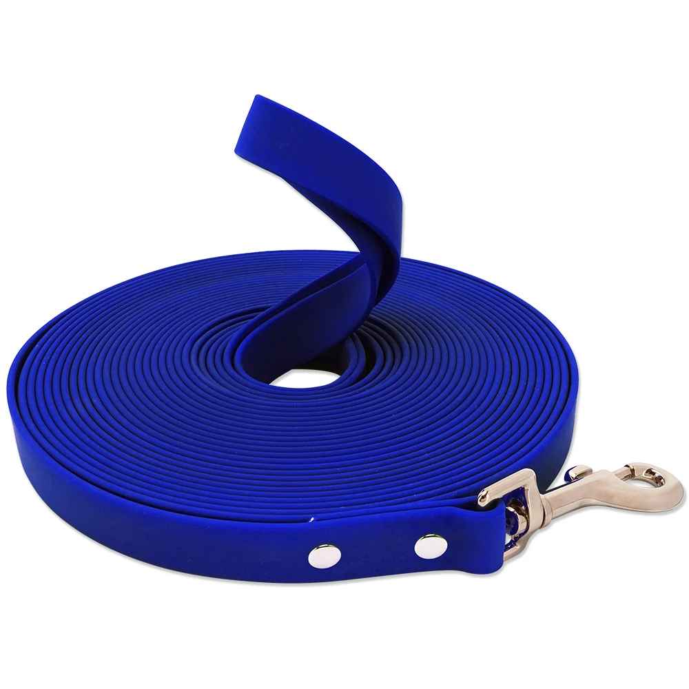 Longe pour chien en pvc bleu