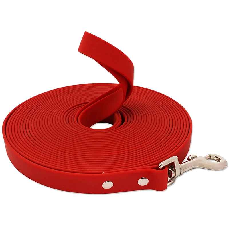 Longe pour chien en pvc rouge