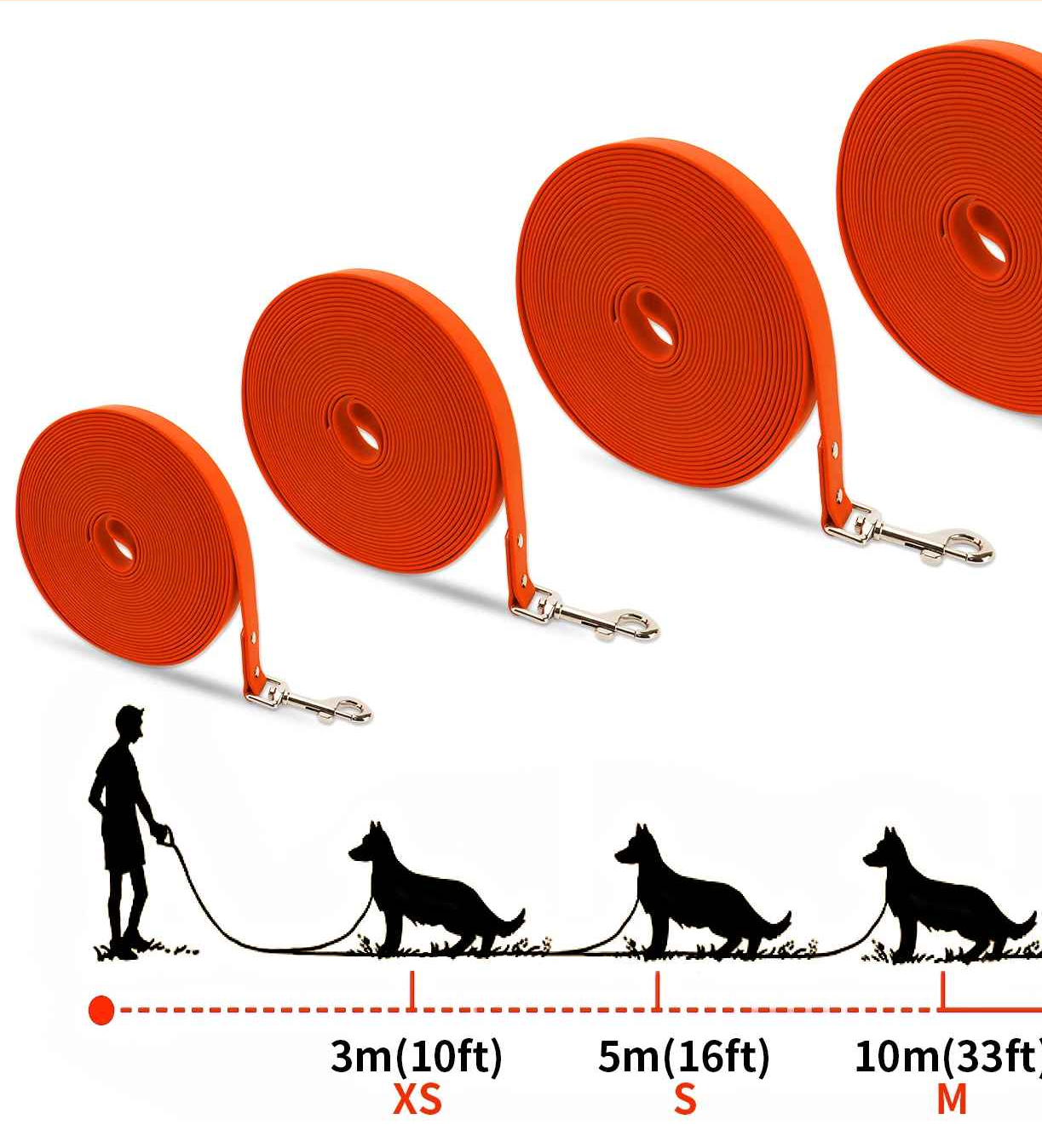 Longe pour chien en pvc silhouette