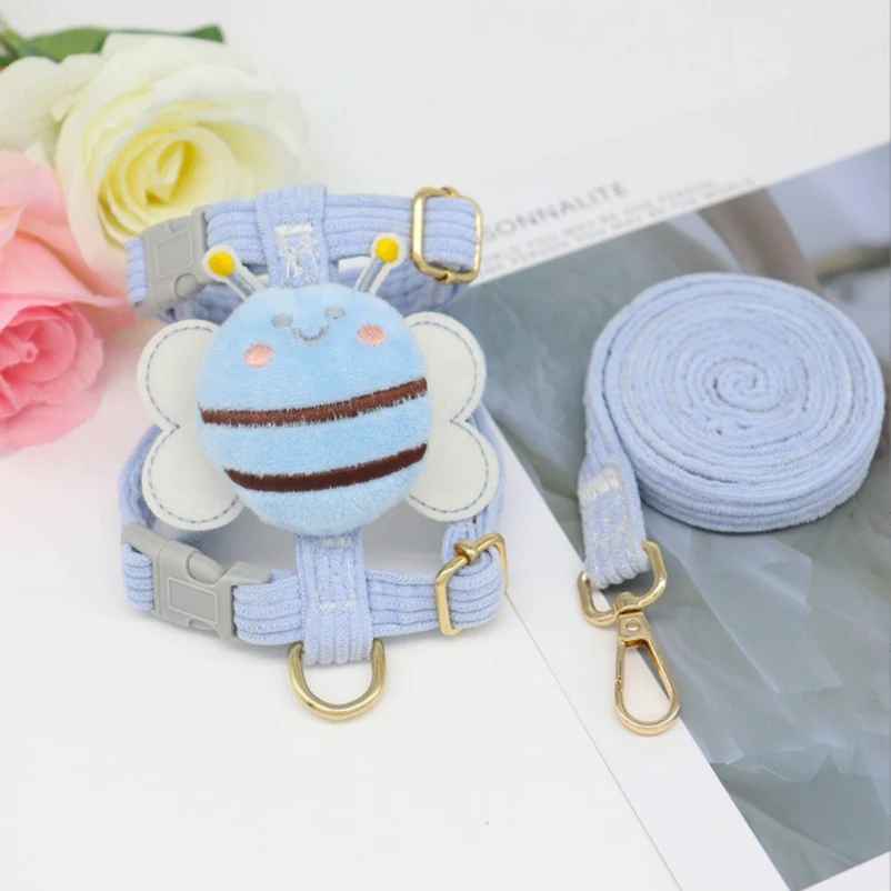 harnais pour chien forme d_abeille bleu