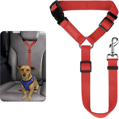 Laisse chien de securite voiture rouge