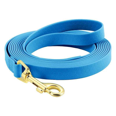 Laisse longe pour chien bleu