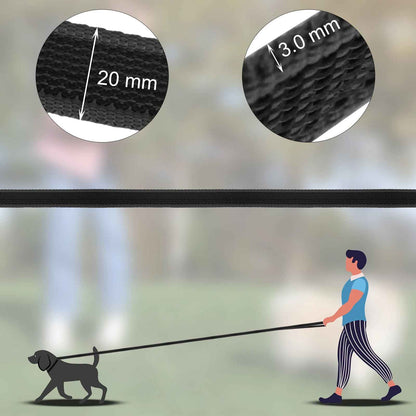 Laisse pour chien grandeur et largeur en demonstration