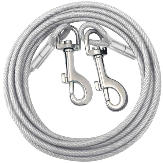 Longe pour chien argent en acier