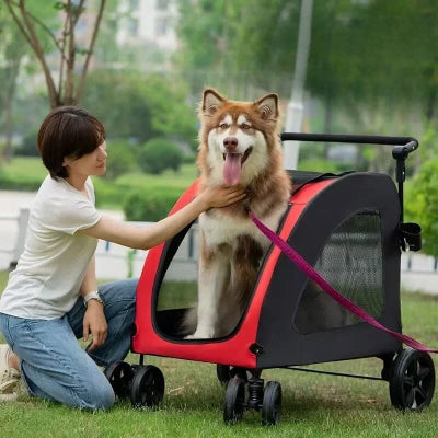 Poussette Pliable en Maille Respirante pour Animaux de Compagnie Grand Espace Chien Voiture-de_3-Photoroom_a72b03da-af9e-41f1-a15d-b7015f011458