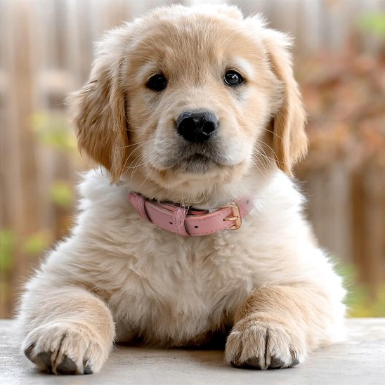 collier chien golden chiot blanc mignon