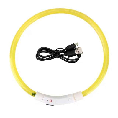 collier lumineux pour chien jaune