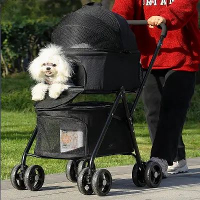 poussette pour chien noir 45-Photoroom